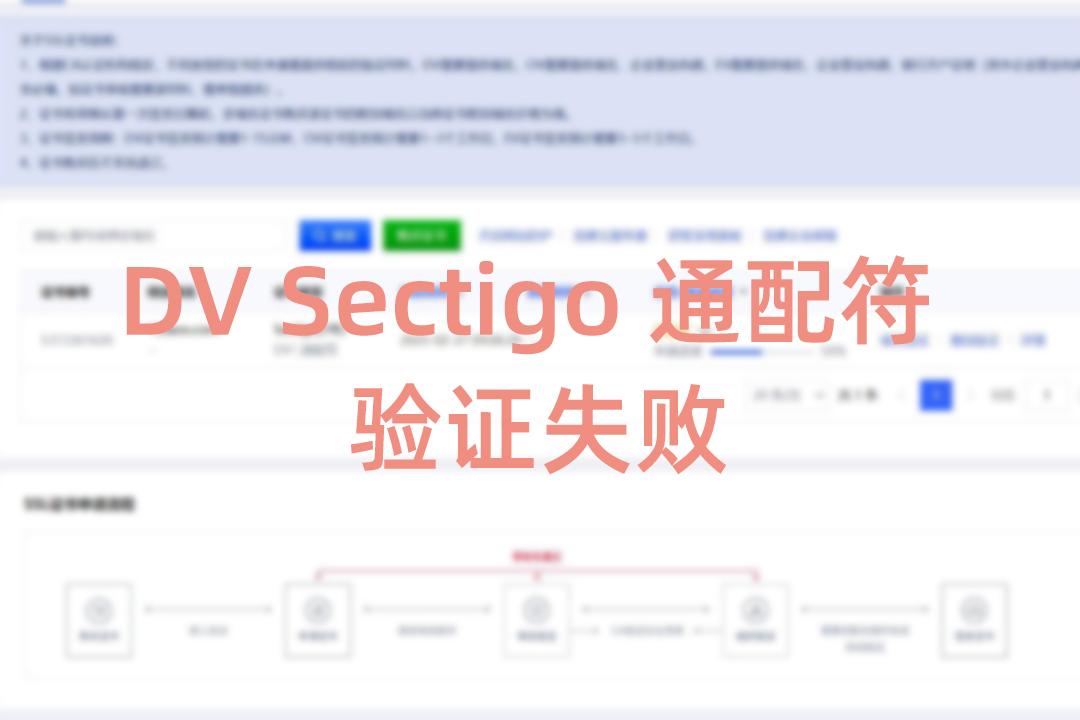 DV Sectigo 通配符 验证失败